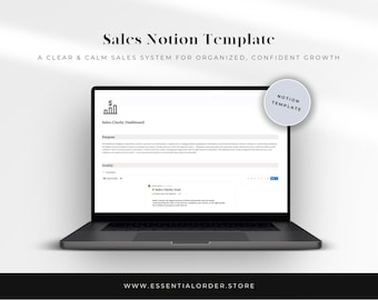 Plantilla de Sales Notion / Panel de control de ventas / Sistema CRM / Seguimiento de clientes potenciales y clientes / Herramienta para pequeñas empresas / Descarga digital