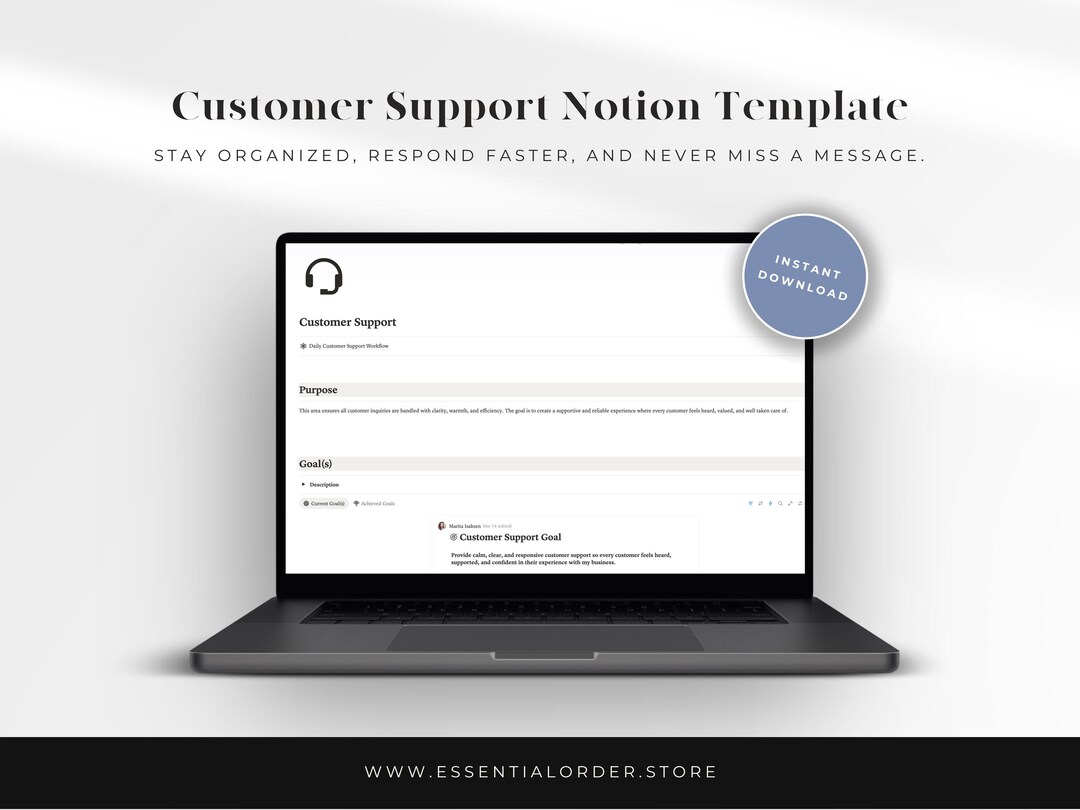 Customer Support Notion Template | Customer Service Dashboard | Ticket ...