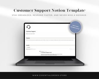 Customer Support Notion Template | Customer Service Dashboard | Ticket Tracker | Small Business CRM | Digital Download