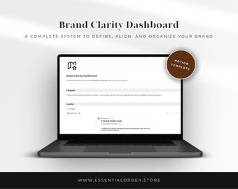 Plantilla de Notion para la Claridad de Marca / Panel de Estrategia de Marca / Kit de Marca Personal / Herramienta para Pequeñas Empresas / Sistema para Creadores de Contenido