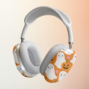 Whimsical Halloween Airpods Max Cover, Ghosts, Pumpkins, Airpod Max Case, Airpods Max Shell, Spooky Headphone Accessory, Airpod Max Case