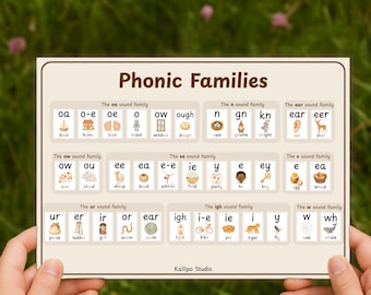 Phonic Sound Families Mat For Letter And Sound Phonic Mat For Synthetic Phonics Spelling Aide For Home Learning Resource For Teachers LS1