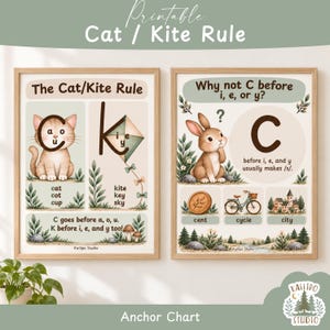 Cat–Kite-regel en zachte C-regel klanken Ankerkaart Posters voor docenten Hulpbronnen Klaslokaal Display Spellingregels SPAG-hulpmiddelen LS1
