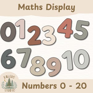 Utskrivbar sifferdisplay för matematiklärarresurs för klassrummet Matematikdisplay Tal upp till 20 för matematikdisplaytavla Räkning AO1