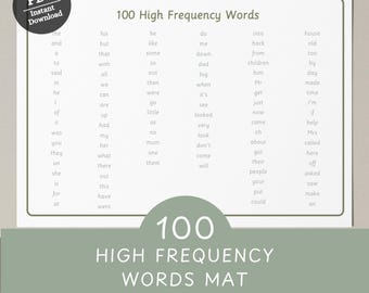 Sight Word Mats Kindergarten 1st Grade, High Frequency Desk Reference, Heart Words Color Coded Reading Printable Letter Size LS1