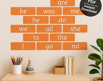Tricky Words Wall Display Letters and Sounds Phonics Printable High Frequency Sight Words Classroom Display Instant Download LS1