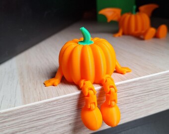Articulated Pumpkin Flexi | 3D Printed Halloween Fidget Toy | Pumpkin Decor | Fall Gift | Desk Toy