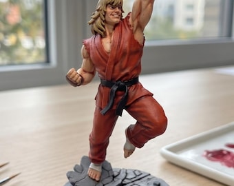 Ken Masters: Shoryuken - Street Fighter Classic Warrior Statue - *Unpainted* Display Figure