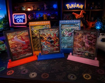 Top Loader Card Display Stand, 3 Pack, TCG & Sports Card Holder, Multiple Colors