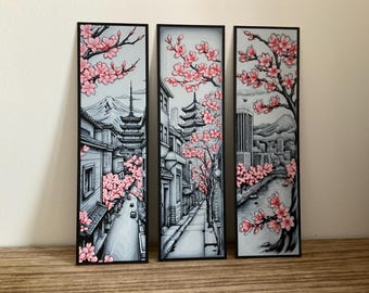 Cherry Blossom Bookmark Set, Sakura Floral Bookmarks, Japanese Inspired Bookmarks, Book Lover Gift, Spring Flower Gift