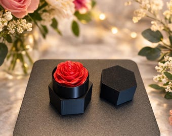 Forever Rose - levensgroot - premium 3D-print Eternal Rose met elegante displaydoos