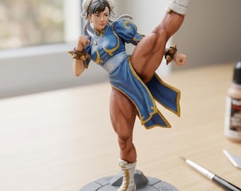 Chun-Li Unpainted Figure, Street Fighter Statue, Classic Warrior Display Collectible