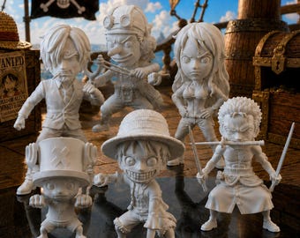 One Piece: Complete Chibi Style Crew Anime Figure Set (6  Total - Unpainted)
