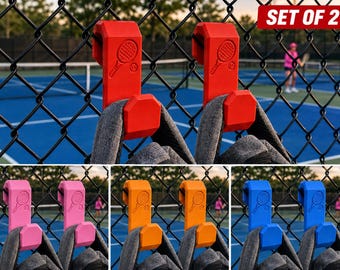 Tennis Bag Hook for Fence, Tennis Backpack Holder, Court Bag Hanger, Set of 2