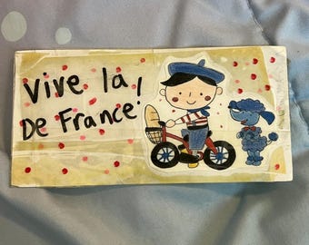 Vive la (de) France original artwork handmade bookmark