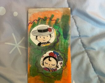 Spanish Children original artwork handmade bookmark