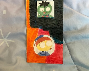 A birdy valentine original artwork handmade bookmark