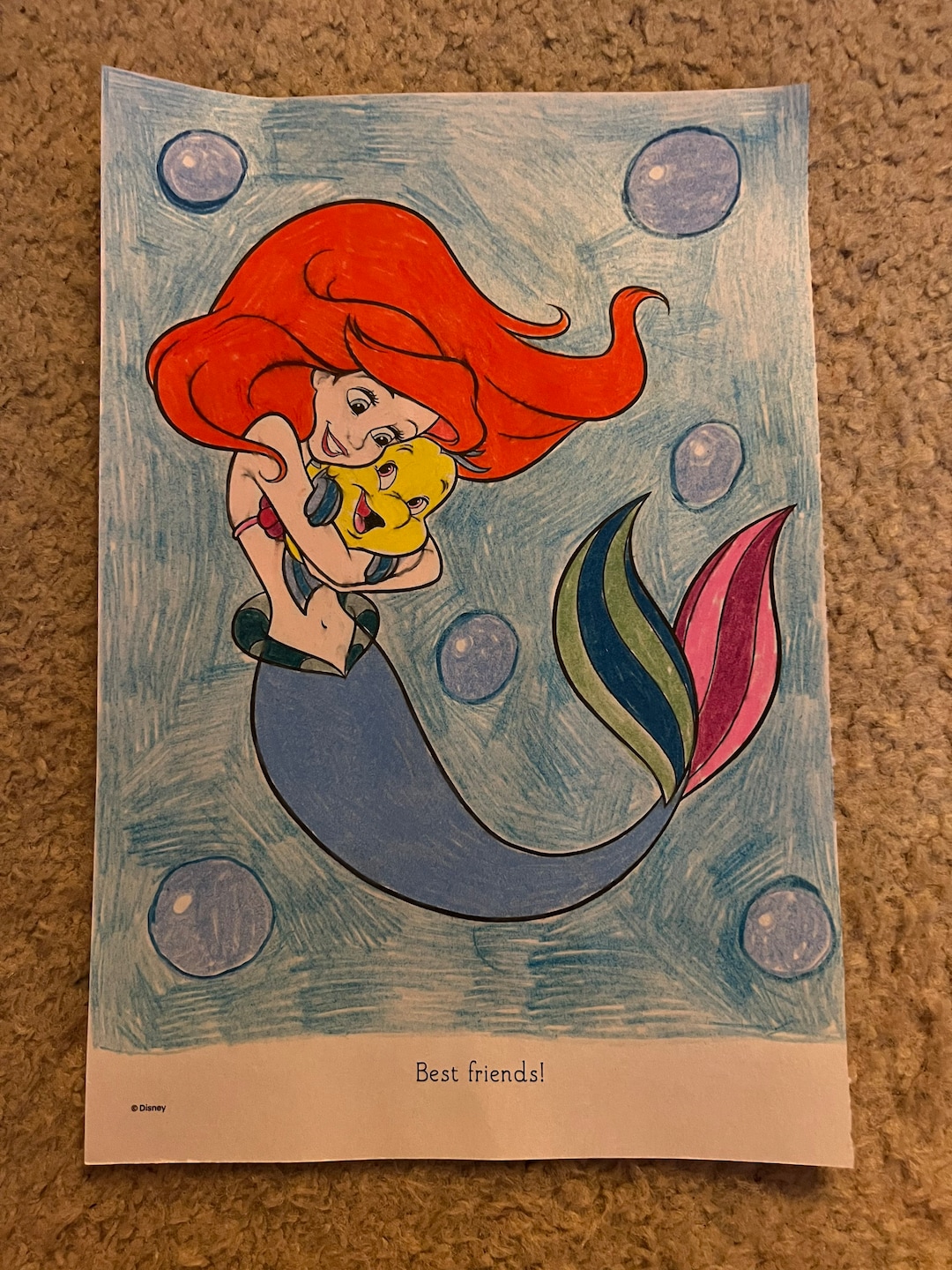 ディズニー　リトルマーメイド　アリエル　手書き　原画　ファインアート ディズニー リトルマーメイド アリエル 手書き 原画 ファイン