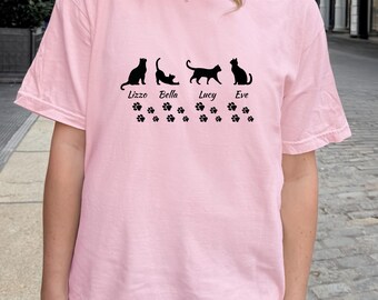 Camiseta personalizada para mamá gata Comfort Colors®, regalo para mamá gata, regalo para el Día de la Madre, camiseta para mamá gata, camiseta para amantes de los gatos, nueva mamá gata