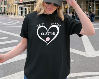 Camiseta personalizada de gato Comfort Colors®, camiseta para amantes de los gatos, regalo para mamá, camiseta para mamá de gato, camiseta para mamá de gato, regalo para el Día de la Madre, camiseta para mamá de gato