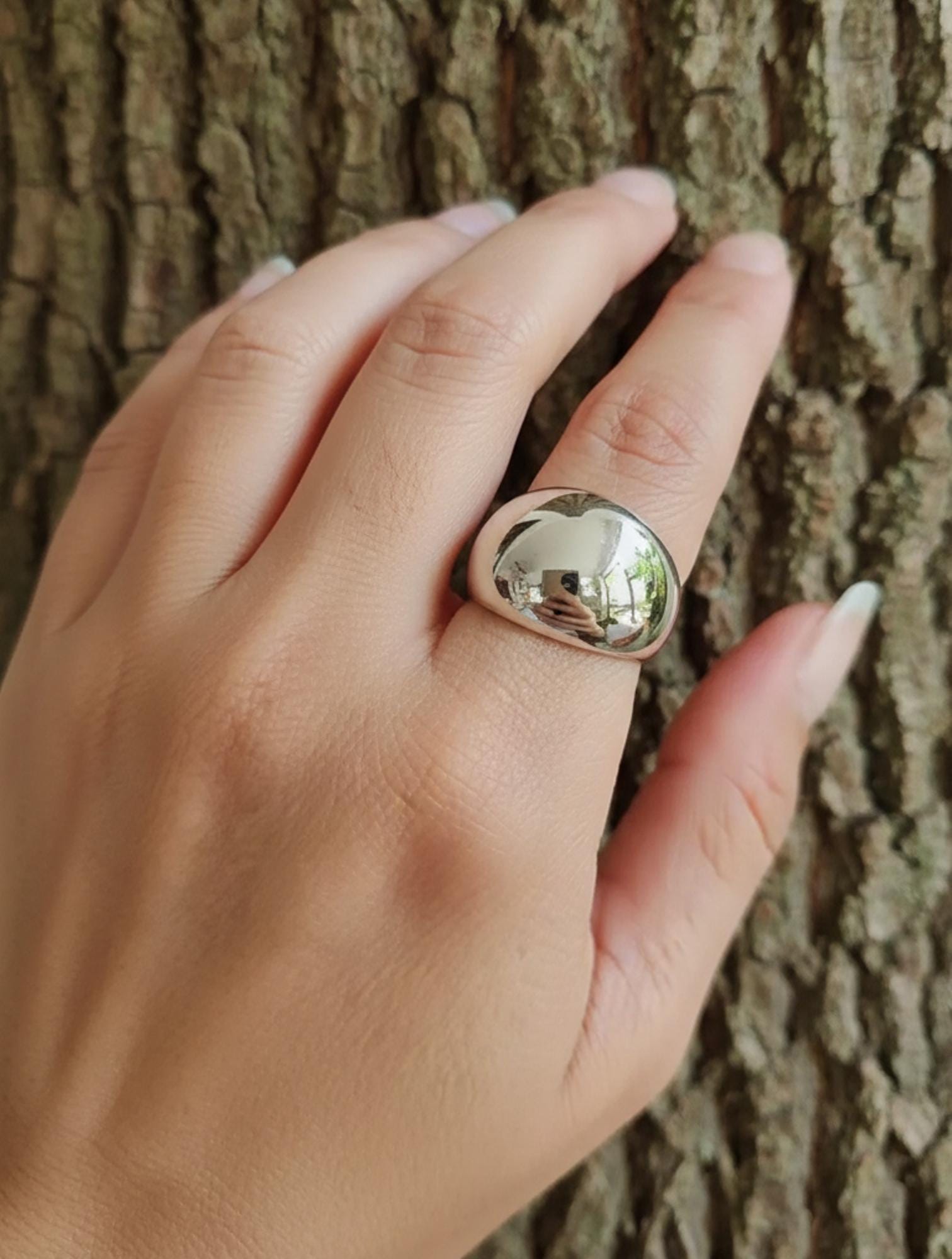 Handmade Chunky Sterling Silver Dome Ring | Unisex Statement Jewelry - Etsy