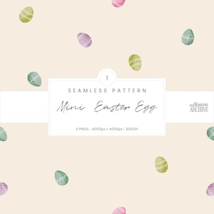 Mini uovo di Pasqua / Motivo acquerello disegnato a mano senza soluzione di continuità / Carta digitale primaverile / PNG