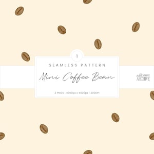 Mini Kaffee Bohne | Handgezeichnetes Aquarell Muster | Gemütliches Café Digitales Papier | PNG