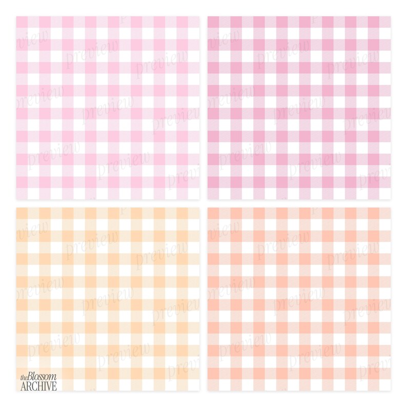 Crisp Gingham - Pastel Edition | Seamless Digital Paper Set | Plaid ...