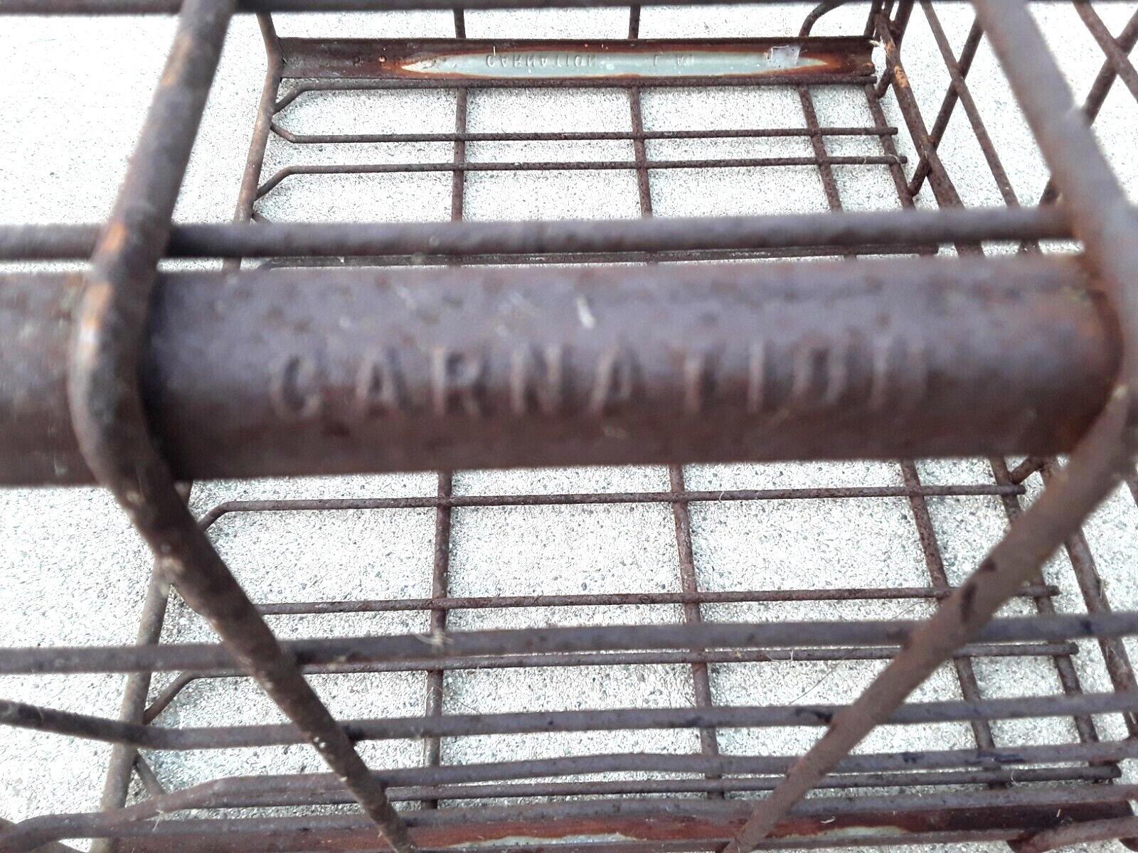 60s Vintage Carnation WireCrateワイヤークレート❶ Vintage Carnation Wire Metal Crate 5-58 Los Angeles - Etsy Israel