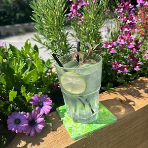 Set of 4 Recycled Plastic Coasters  Eco-Friendly Home Decor  Sustainable Gift Idea