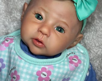Ready to  shipping 18-Inch Reborn Baby Doll, Silicone Green Eyes