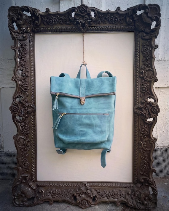 Blue Sky Leather Backpack - Etsy display picture 1