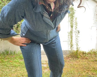 custom Herringbone Denim Coveralls