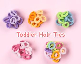 50pcs. Toddler Hair Ties Soft Mini Elastic Bands No Damage Baby Ponytail Holders Color Sets Small Hair Kids Accessories