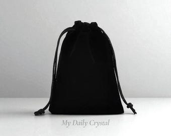 20pc. 3.8x5.8in. Black Velvet Drawstring Pouch Bags  – Jewelry Gift, Crystals, Party Favors, Weddings, Gift Packaging| | 20pc & 50pc Set