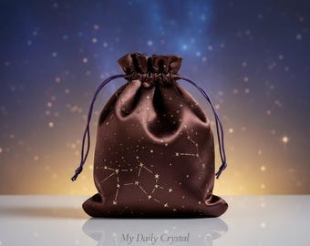 Confezione da 3 sacchetti con coulisse in velluto con costellazione, per gioielli e cristalli, astuccio regalo per astrologia My Daily Crystal