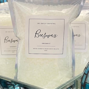 3lbs. Hochwertiges reinweißes Bienenwachs | Organische gefilterte Perlen für Kerzenherstellung, Lippenbalsam, Lotion, DIY & Seife | Kosmetikqualität