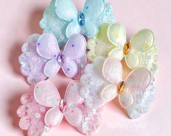 Haarspeld met vlinder voor meisjes | Vlinder haarspeldje | Haarclip voor peuters | Glitterhaarclip | Haaraccessoire met pailletten | Alligatorhaarclip