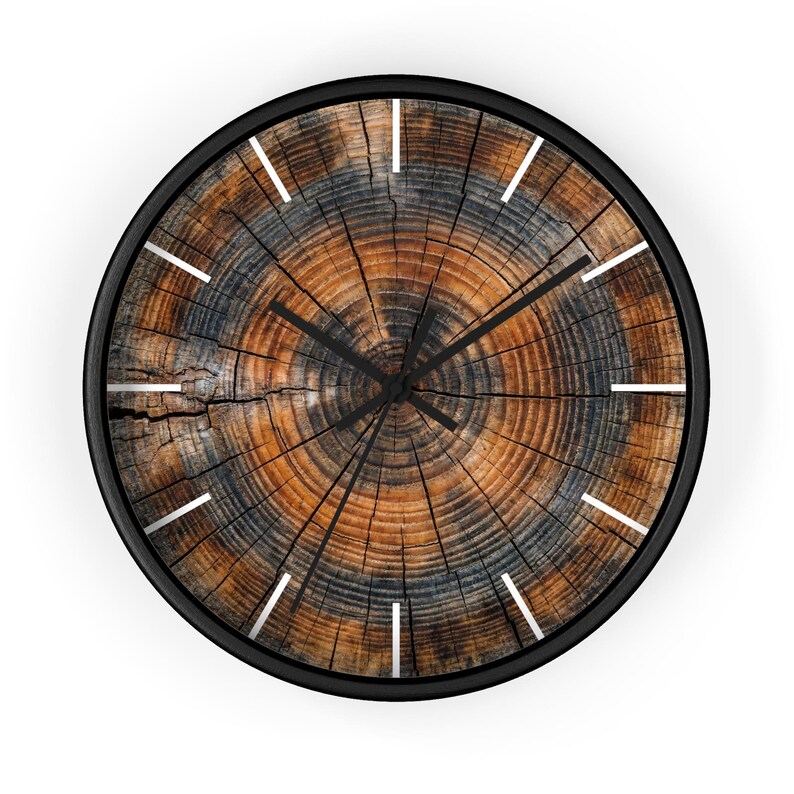 Tree Ring Wall Clock | Wood Grain Circular Ring Design - Etsy