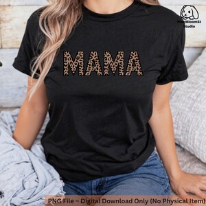 Paquete PNG de letras con estampado de leopardo / Diseño de sublimación para mamá, esposa y jefa / Texto retro llamativo / Camiseta PNG / Descarga instantánea POD