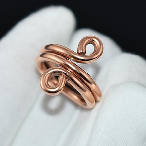 Copper Spiral Ring: Chunky Adjustable Boho Ring