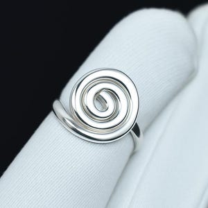 Spiral Ring, 925 Sterling Silver, Swirl Ring for Women, Handmade Minimalist Jewelry, Simple Silver Ring, Circle Ring, Unique Gift For Her