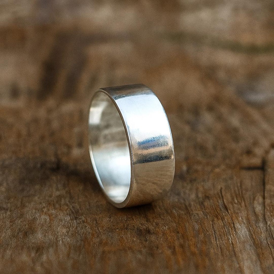 Sterling Silver Wide Band Ring, Minimalist Unisex Wedding Band - Etsy