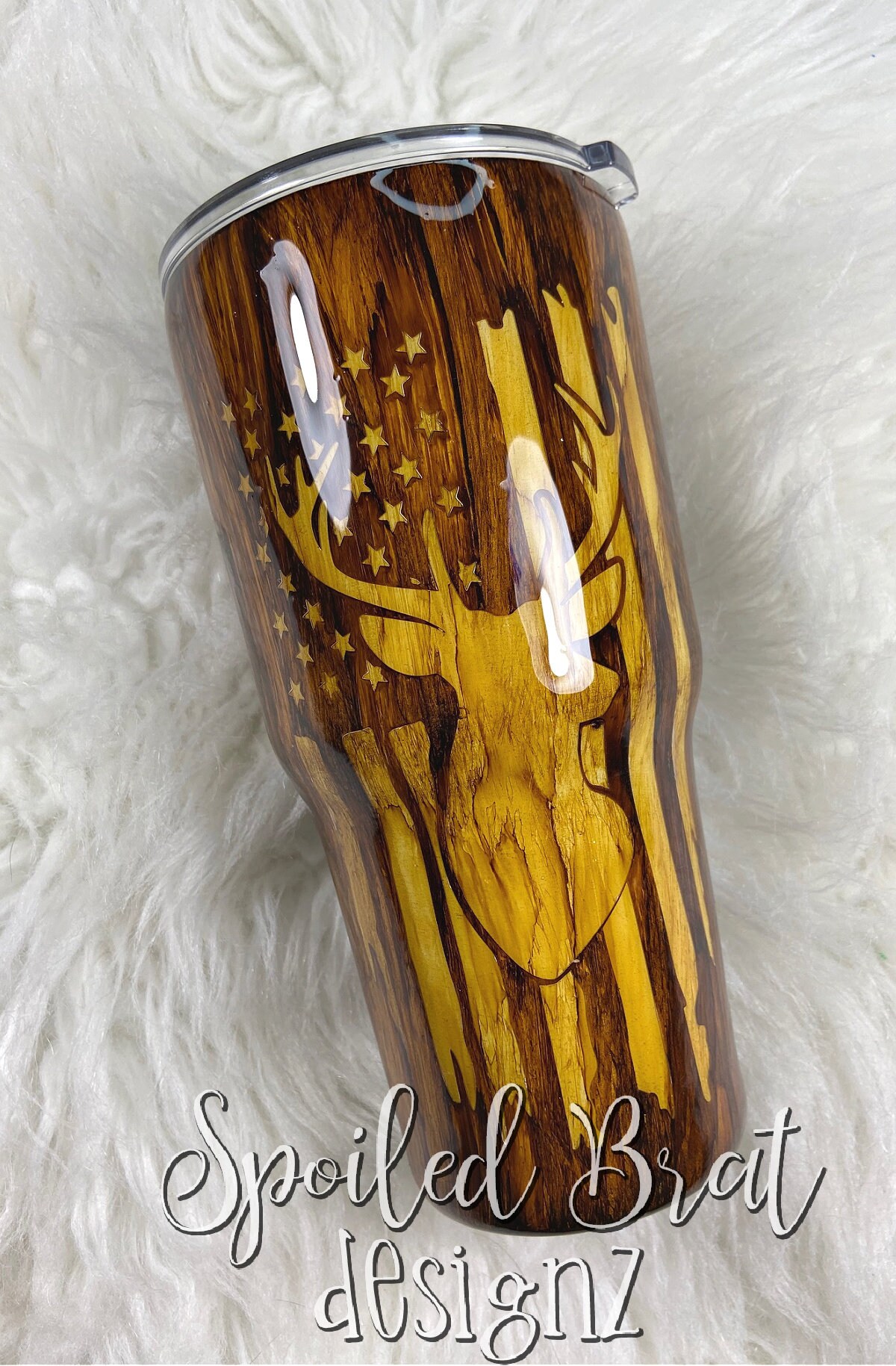Woodgrain Deer Distressed Epoxy Resin Tumbler READY TO SHIP 30 Etsy