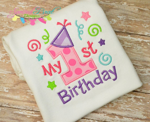 Personalizado uno 1st Cumpleaños Regalo Bordado Camiseta Bebé Chicas Chicos primero