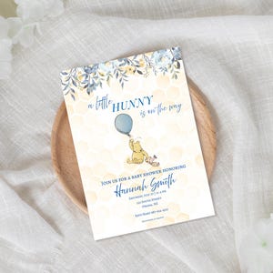 A Little Hunny Winnie the Pooh Baby Shower Invitation Template