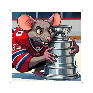 Brad Marchand &#39;The Rat&#39; Square Stickers, Hockey Fan Gift, Florida Panthers, Stanley Cup Final, Sports Decor