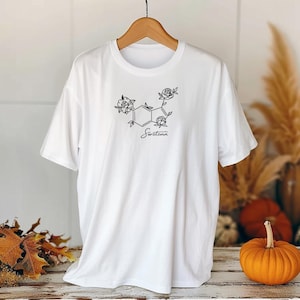 Serotonin Molecule Shirt  Minimalist Chemistry T Shirt  Happiness Hormone Design Mental Health Gift  STEM Tee