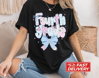 Comfort Colors® Fourth Grade Teacher Shirt preppy 4th Grade TShirt, Fourth Grade Teacher Appreciation Gift, Elementary School Shirt