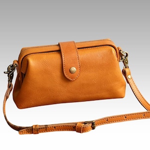 Shoulder Bag, Leather Doctor Bag, Retro Crossbody Bag, Leather Handbag, Genuine Leather, Bags For Women, For Her, Gift, Small Bag
